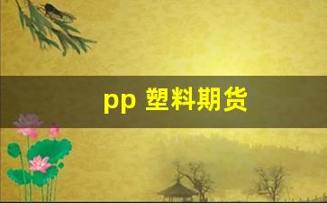 pp 塑料期货(pp塑料期货价格行情)_https://www.gfdzclz.com_上交所_第1张